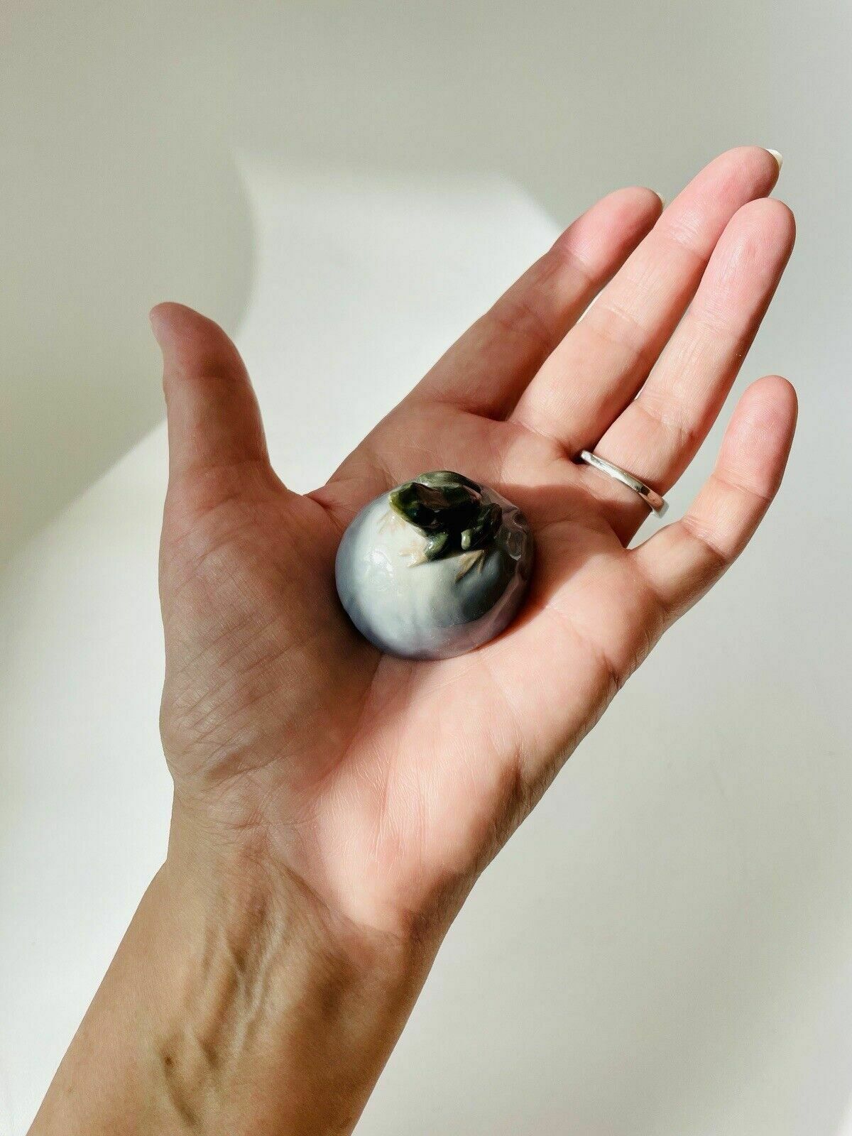 Art Royal Copenhagen Porcelain White Mouse On A Chestnut & Frog On A Stone Figurines photo