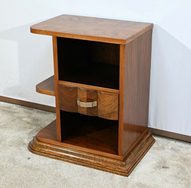 Small Walnut Bedside Table, Art Deco – 1920 photo for sale