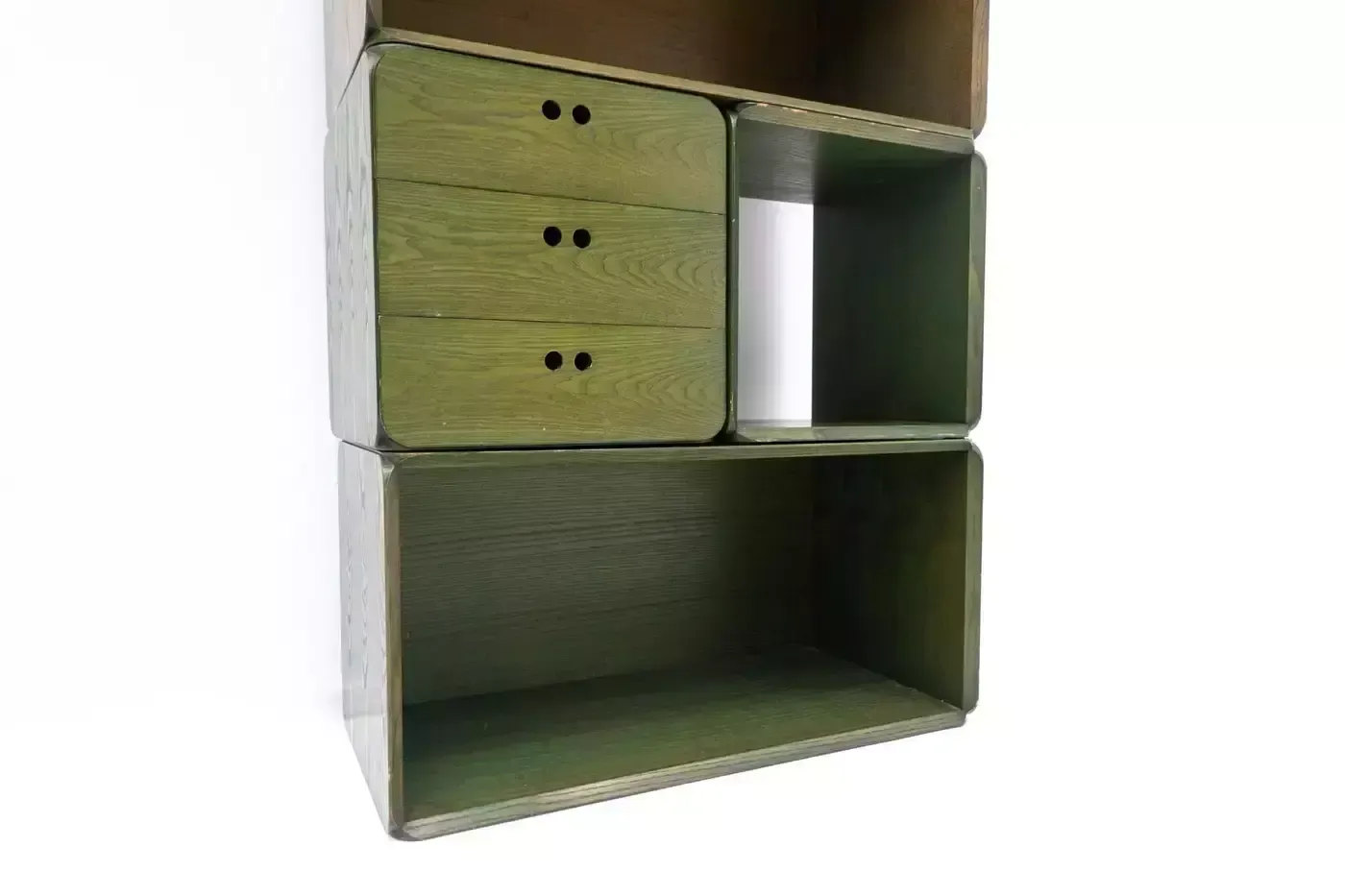 Mid Century Set Of Modular Green Wooden Cubes By Derk Jan De Vries, 1960s photo 3110.0