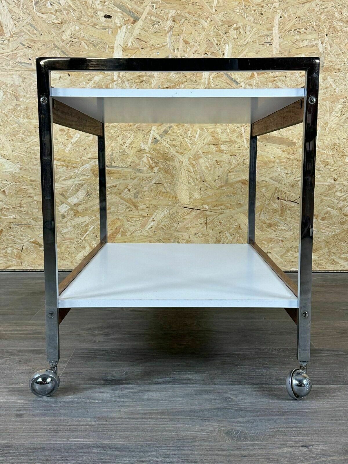 photo furniture 60s 70s Serving Trolley Dinette Made Of Teak & Chrome Danish Modern Design