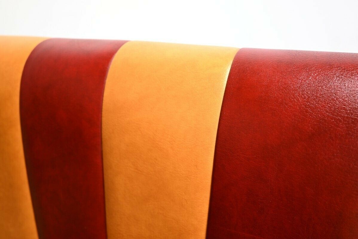 2368.16935444 Pair Of Faux Leather Bistro Benches – 1970 photo