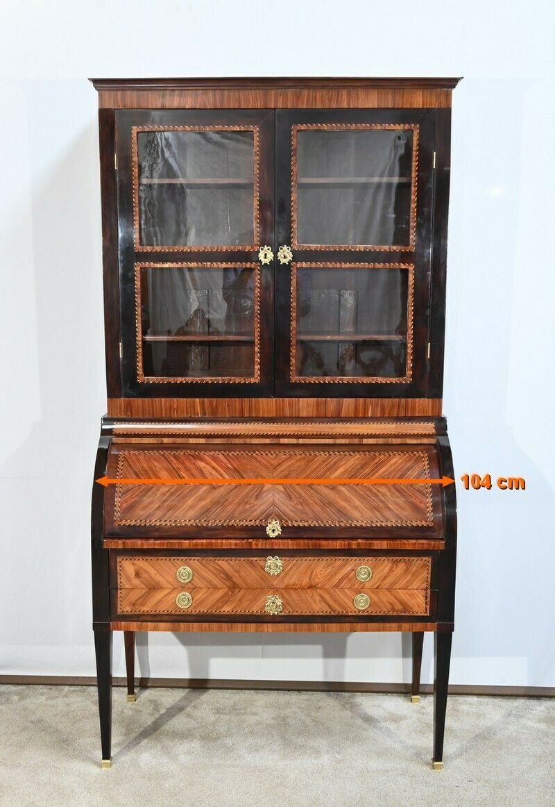 Exceptional Cylinder Desk Showcase In Precious Wood – Late 18th Century photo furniture