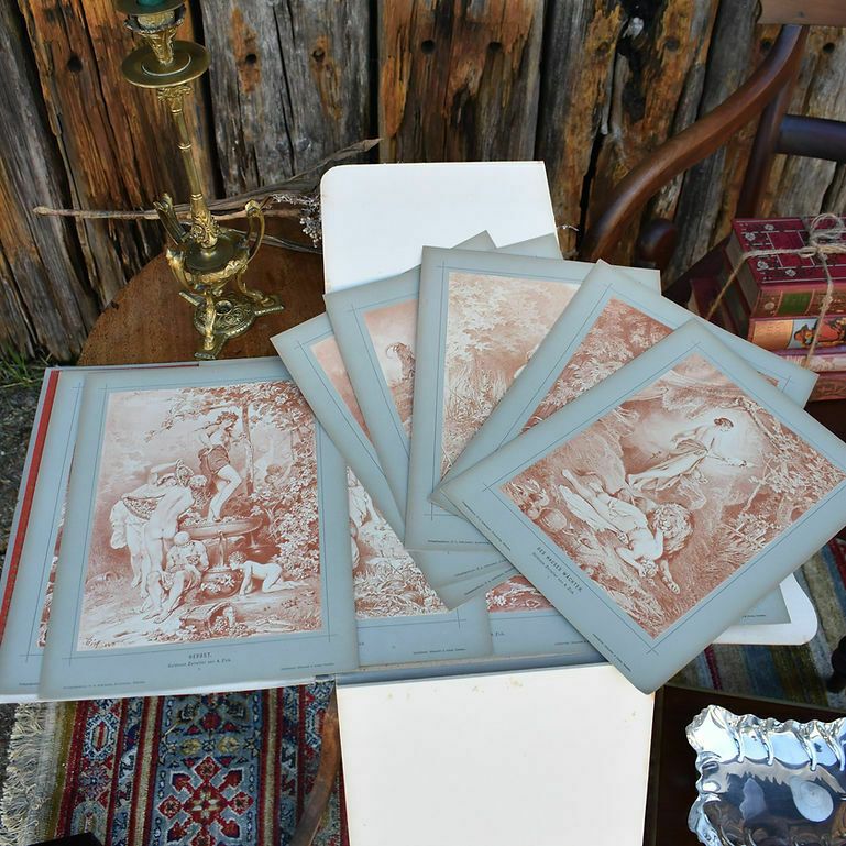 Antique Das Goldene Zeitalter Alexander Zick Book Colour Plates Set Of 12 Plates