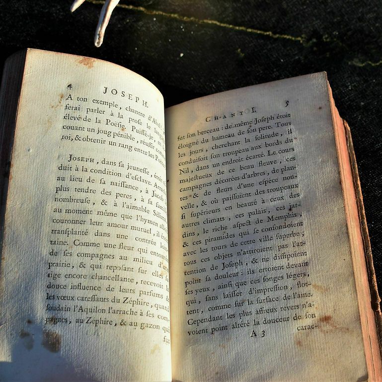 Antique Rare 1767 Joseph En Neuf Chants Paul Jérémie Bitaubé Leather Bound Book photo vintage