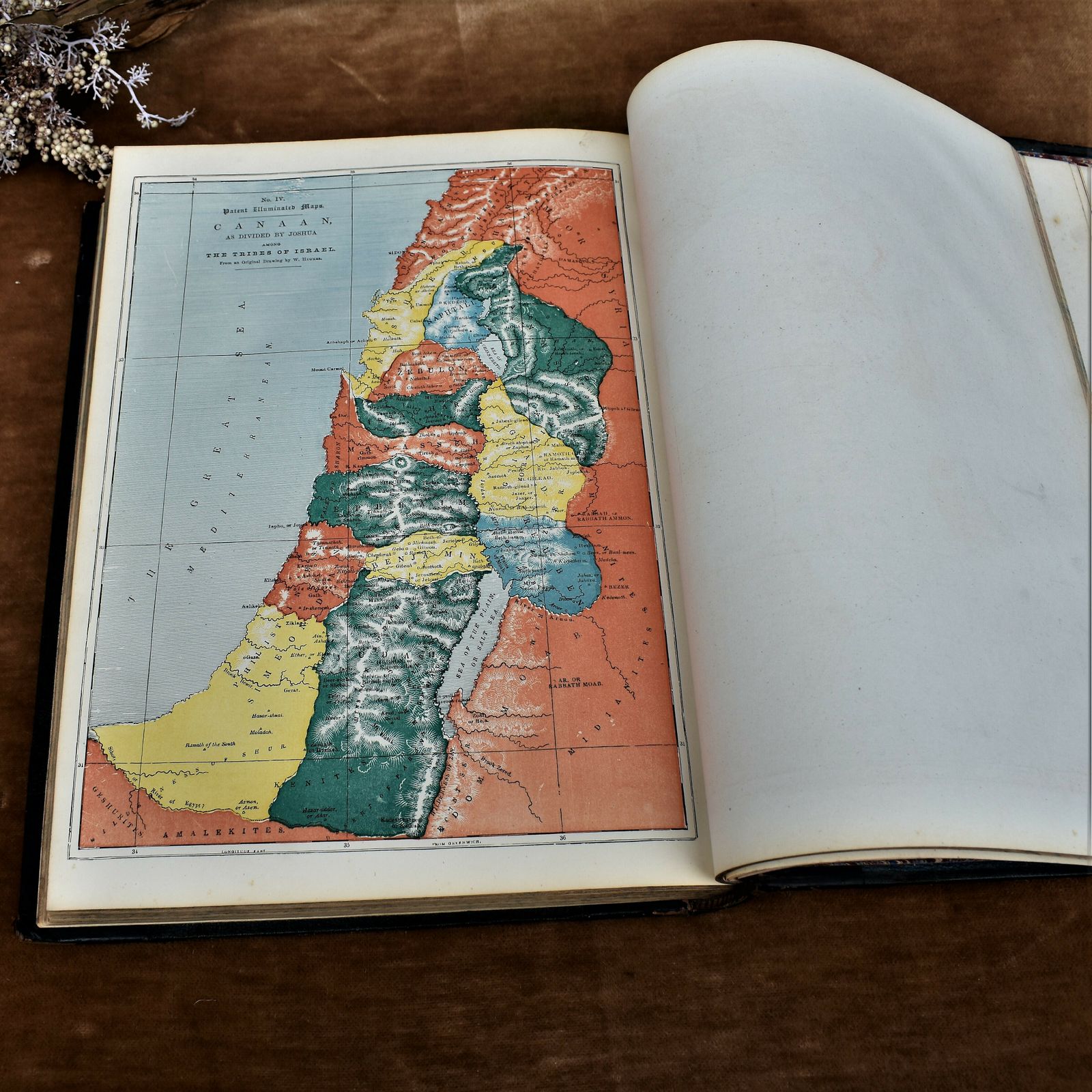 Antique 1873 Pictorial Sunday John Kitta Illustrated Prints Half Leather Book photo 65.0