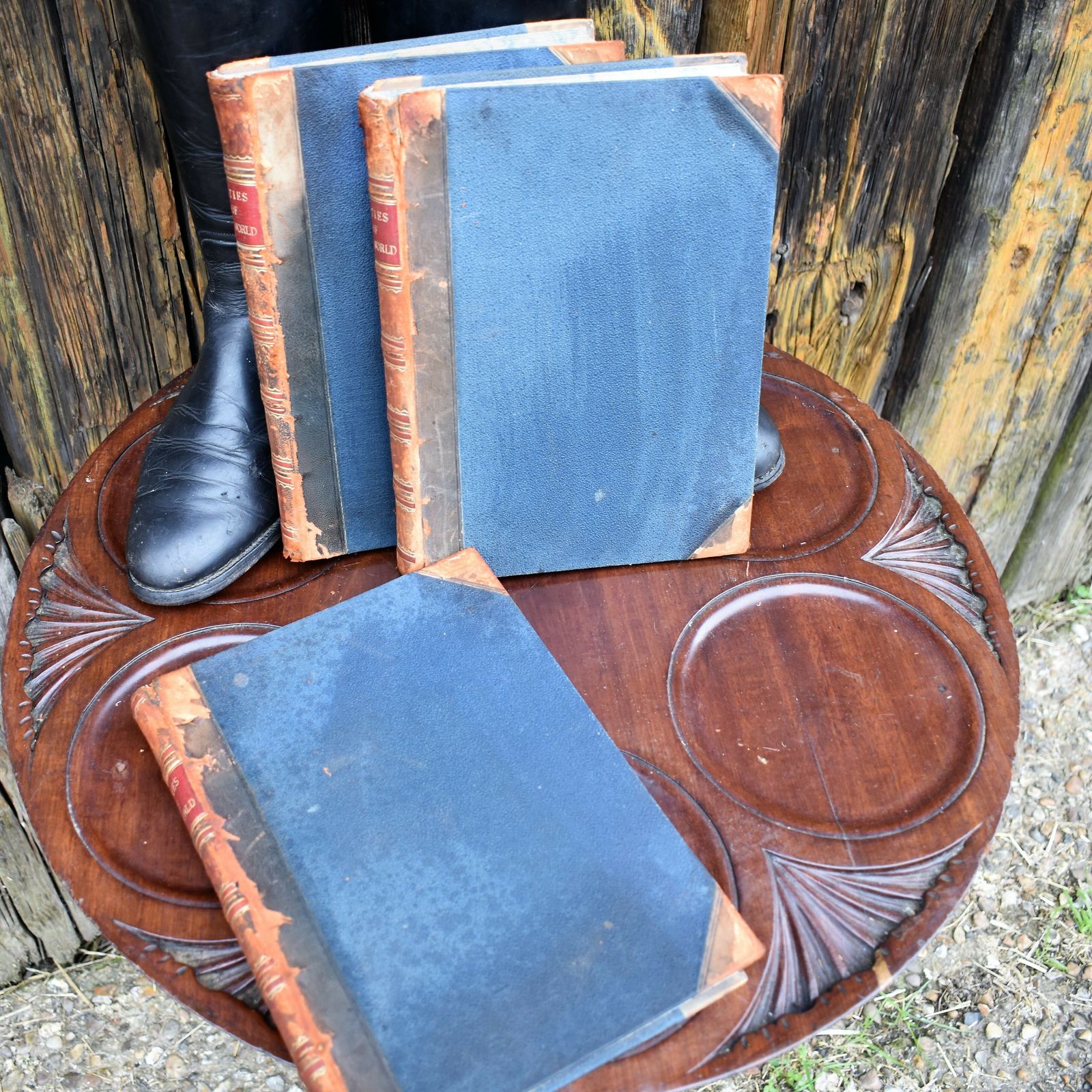 Antique Cities Of The World Half Leather Books By Edwin Hodder Illustrations photo vintage