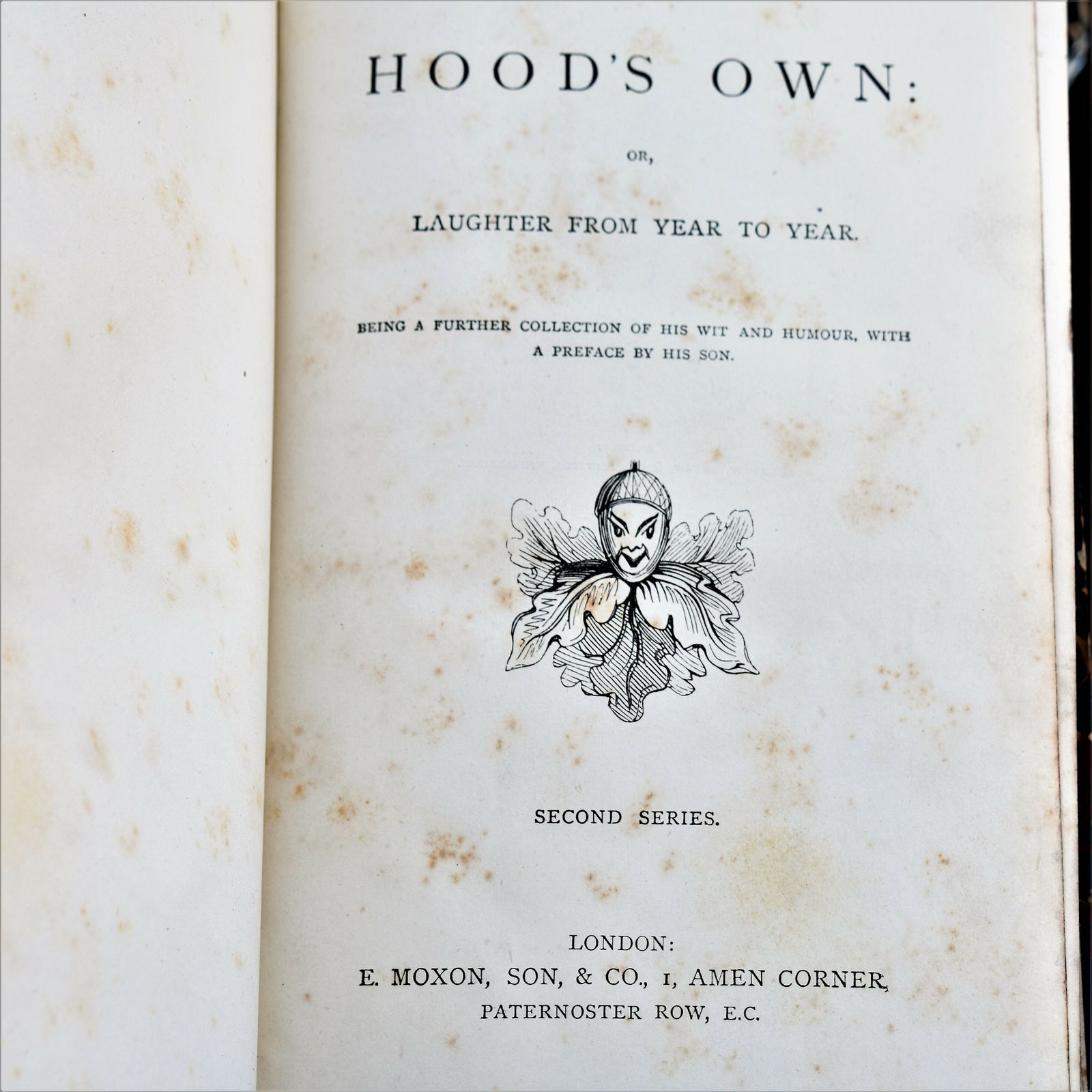 Antique 1873 Hoods Own Laughter From Year To Year Leather Bound Books Two Vol photo buy
