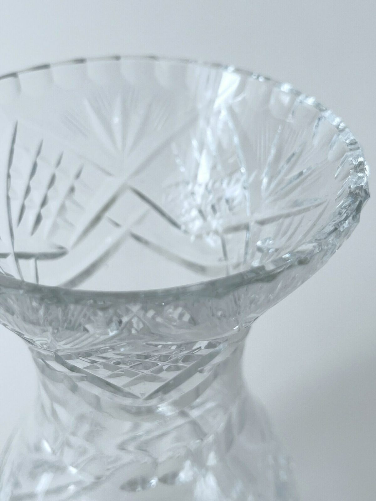 French Vintage Heavy Cut Glass Flower Vase. Mother's Day Gift @ Medowski Paris photo buy