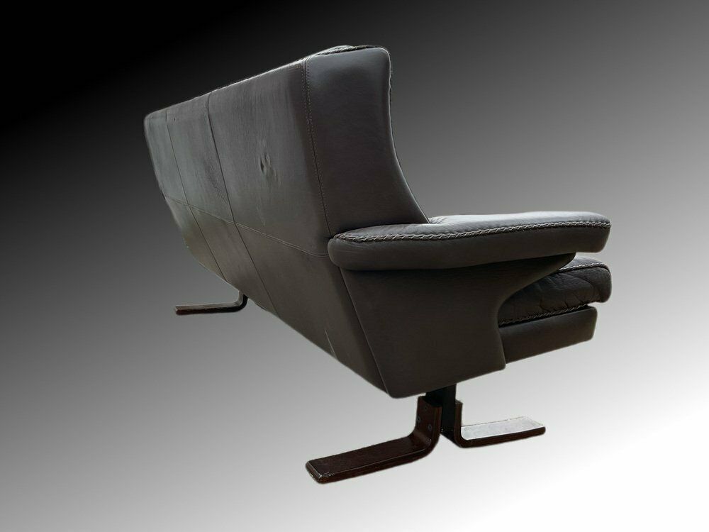 photo buy Mid Century Swedish 3 Seater Leather Sofa By Arne Norell, 1970s