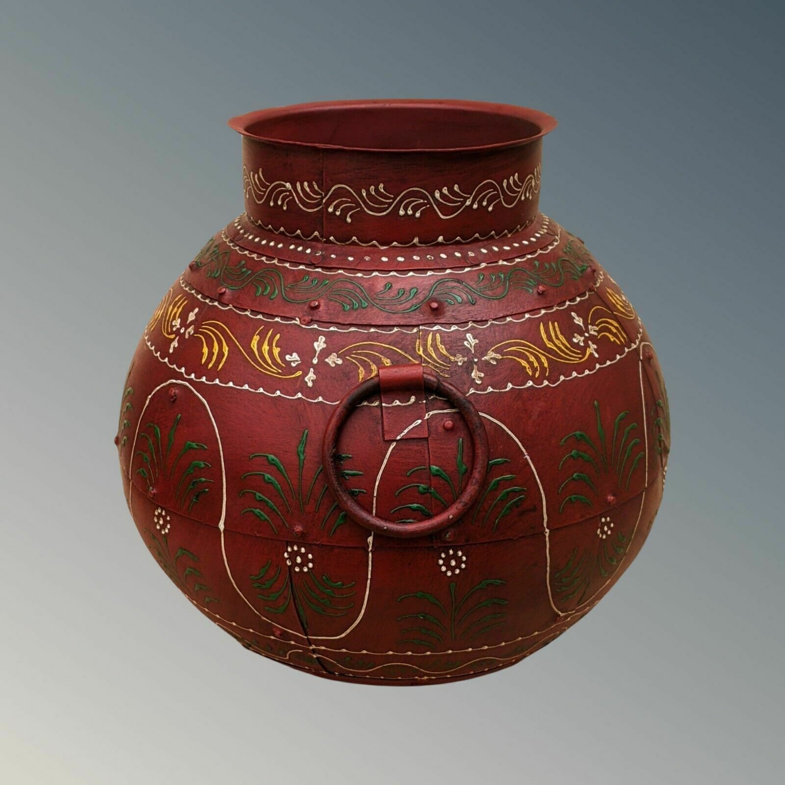 Large Pretty Hand Painted Indian Ironwork Planter photo furniture