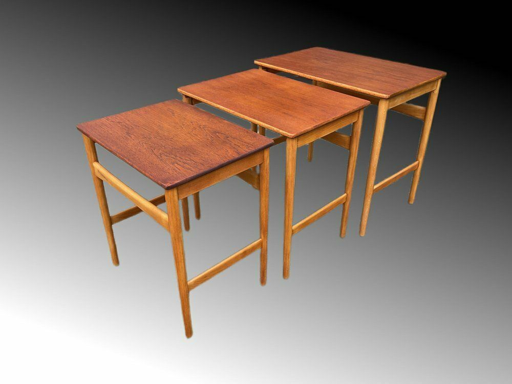 Nesting Tables By Hans J. Wegner For Andreas Tuck, Denmark, 1950s, Set Of 3