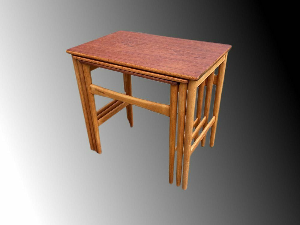 Nesting Tables By Hans J. Wegner For Andreas Tuck, Denmark, 1950s, Set Of 3 photo vintage