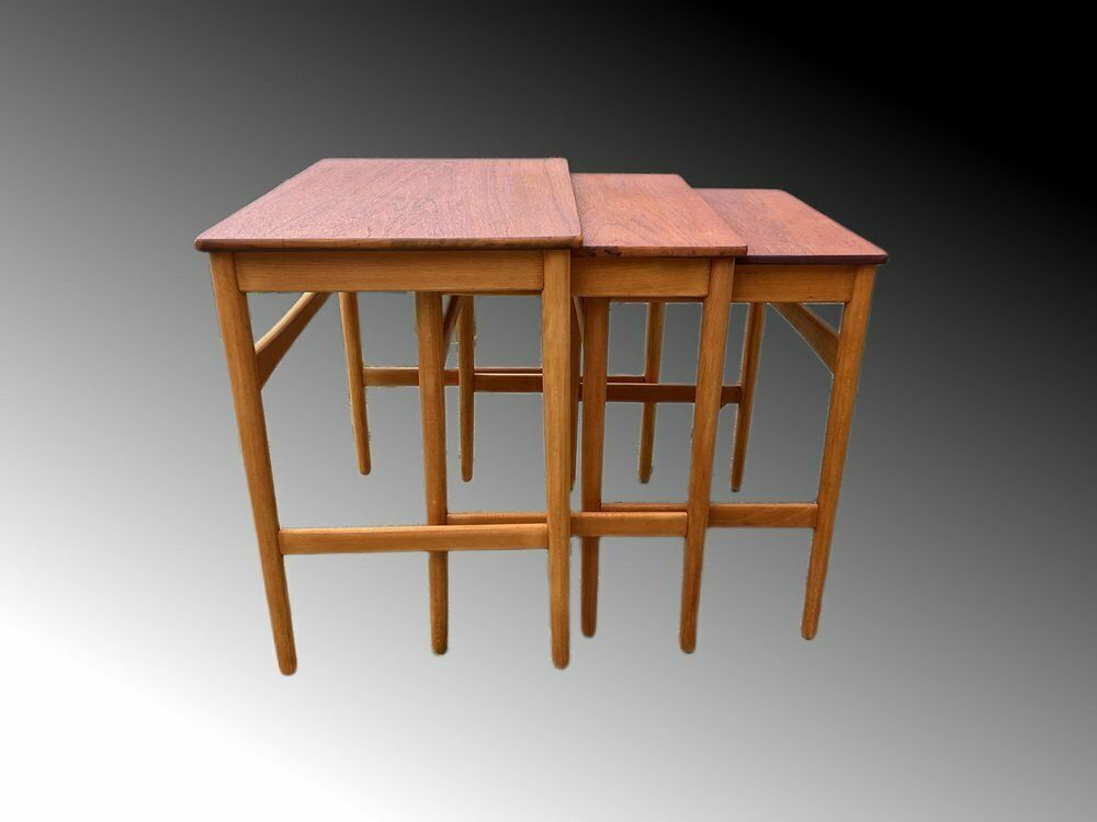 photo vintage Nesting Tables By Hans J. Wegner For Andreas Tuck, Denmark, 1950s, Set Of 3