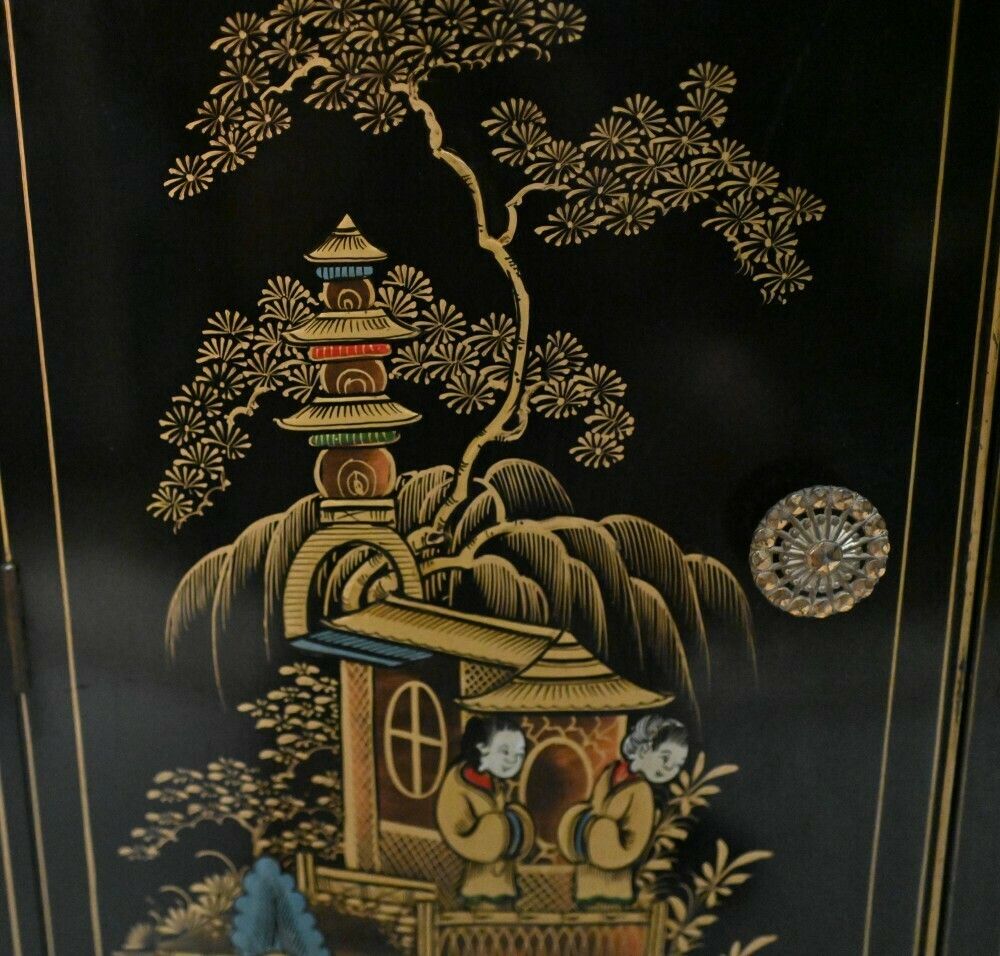 Art Deco Drinks Cabinet Lacquered Chinoiserie Cocktails photo vinterior