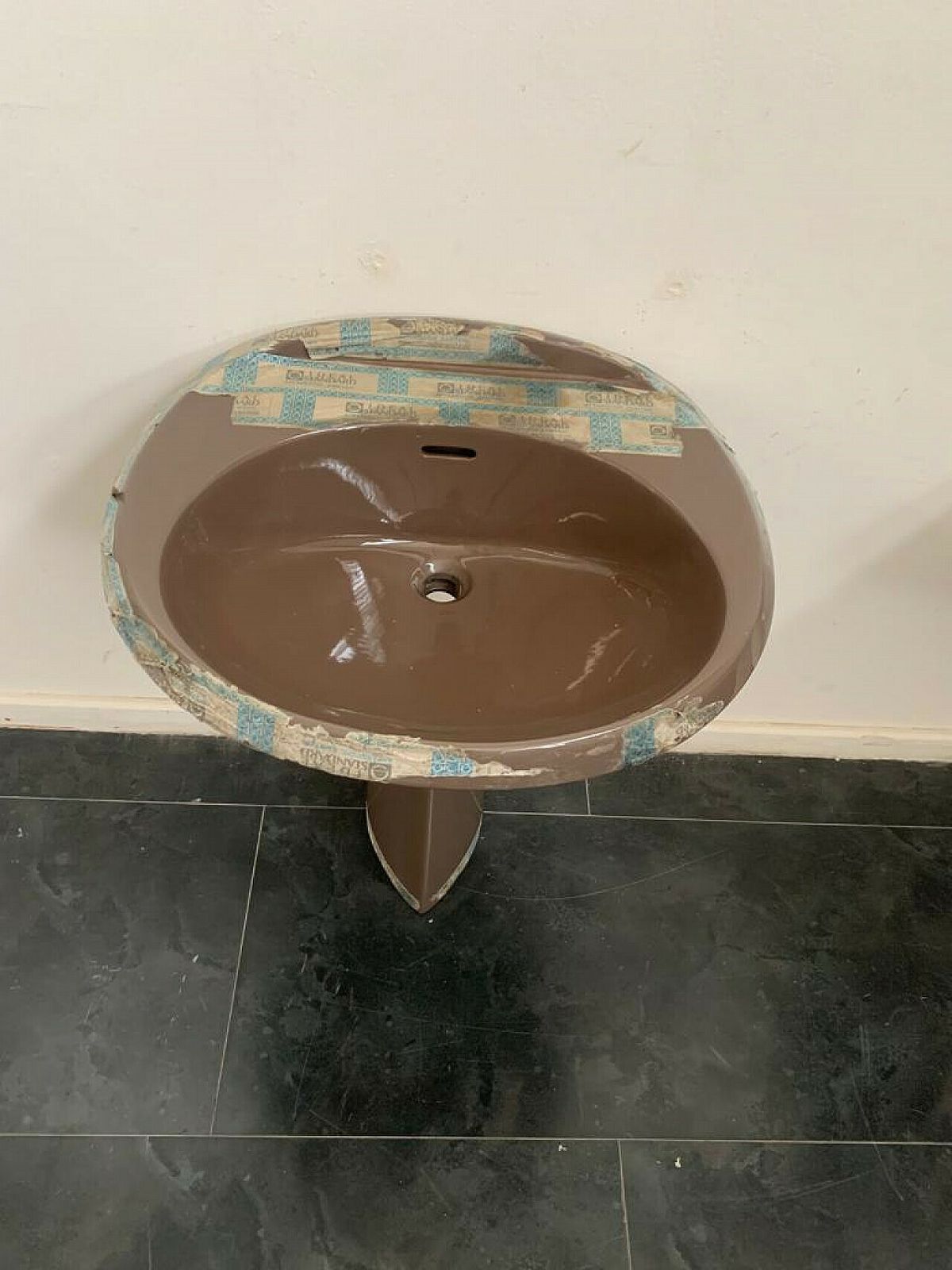 Ellisse Brown Washbasin By Ideal Standard, 1970s photo Garden Decor