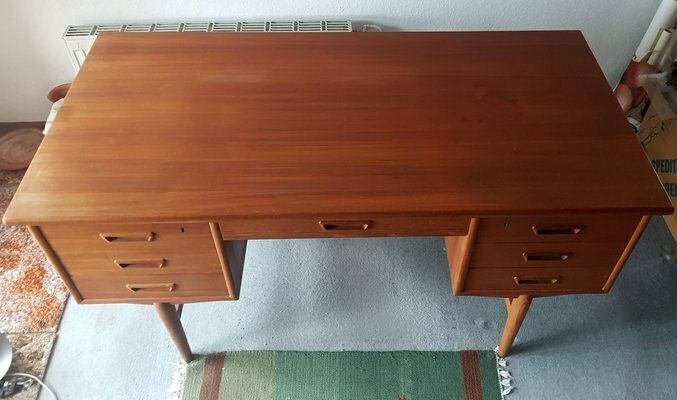 Mid Century Danish Teak Desk With Drawers, 1960s photo Furniture