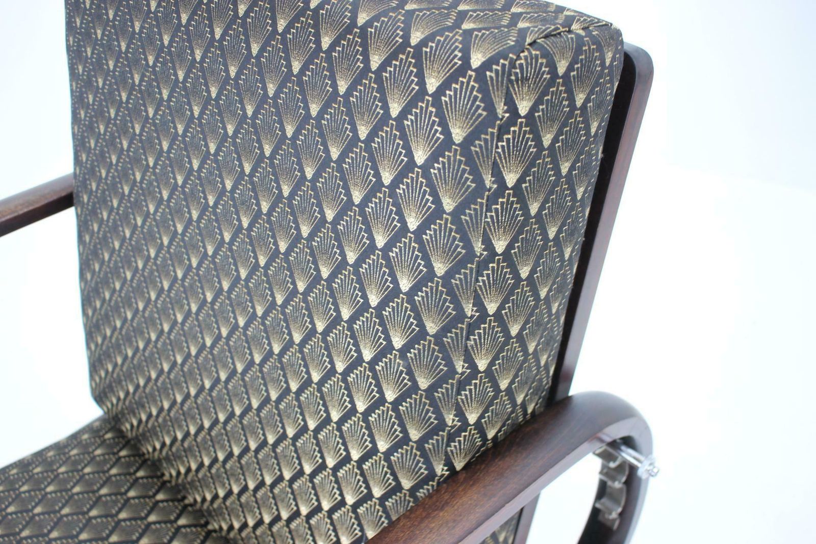 photo vinterior 1930s Pair Of Rare Restored Art Deco Adjustable Armchairs, Czechoslovakia