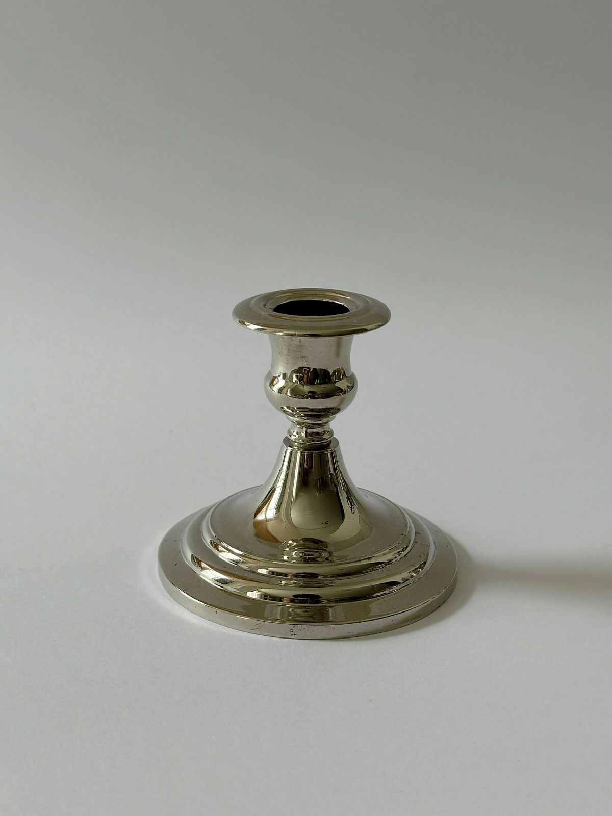 Vintage Silver Coloured Candleholder Set With 6 Candles. Metal Candlestick Holder. photo Home Decor