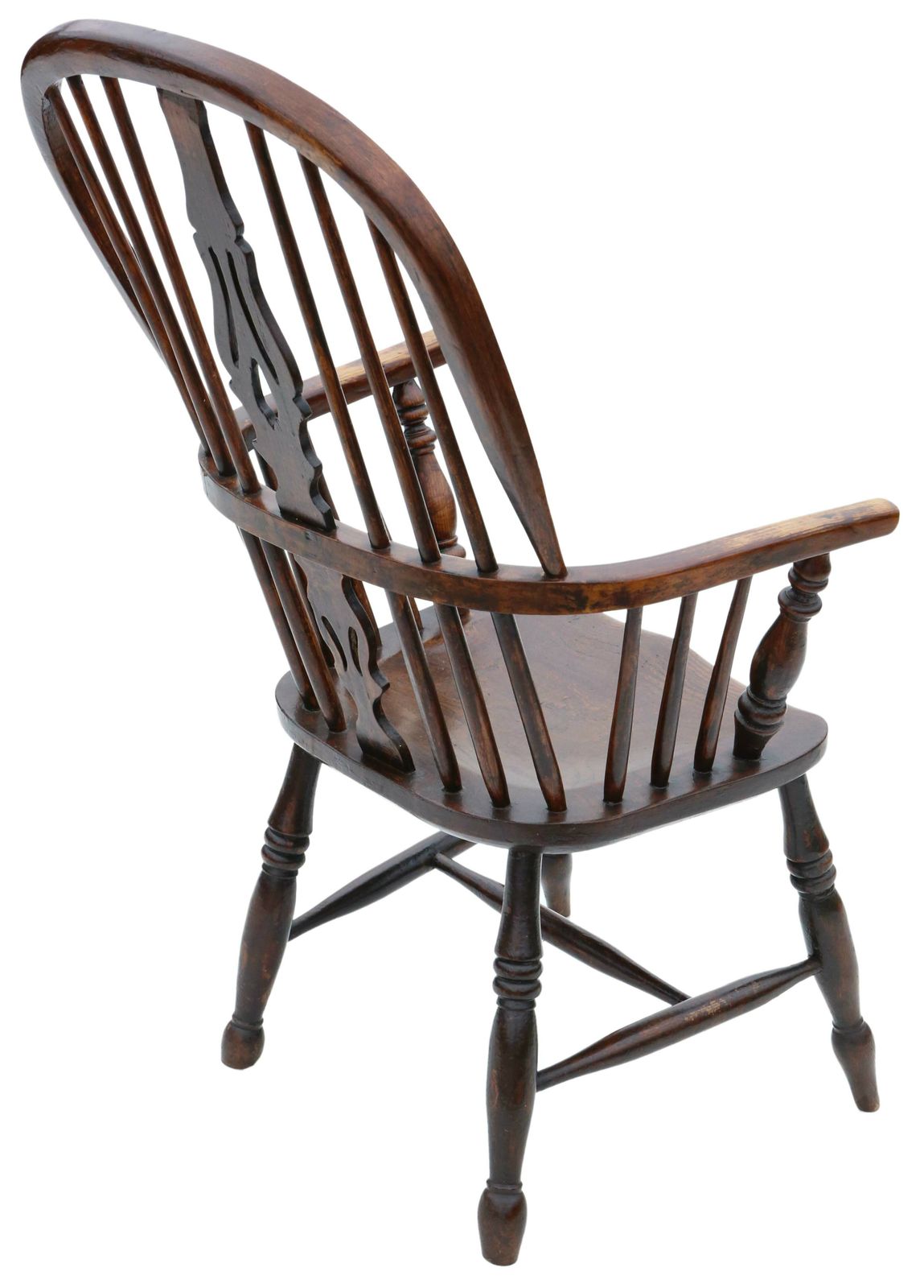 Antique Quality 19th Century Ash And Elm Windsor Chair Dining Armchair photo Furniture