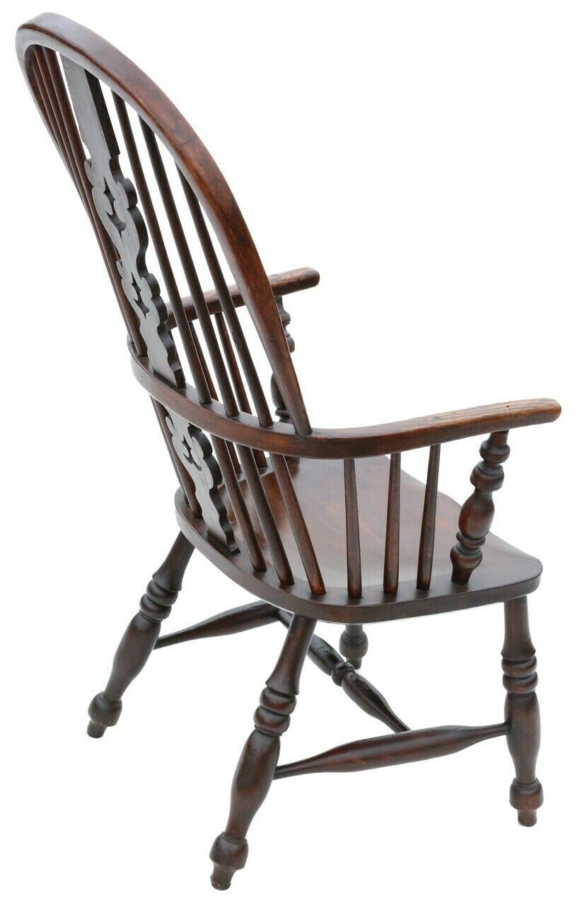Antique Quality Ash And Elm Windsor Chair Dining Armchair 19th Century photo Furniture