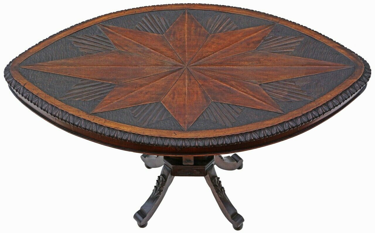 Antique 19th Century Anglo Indian Shield Shaped Centre Side Occasional Coffee Table photo for sale