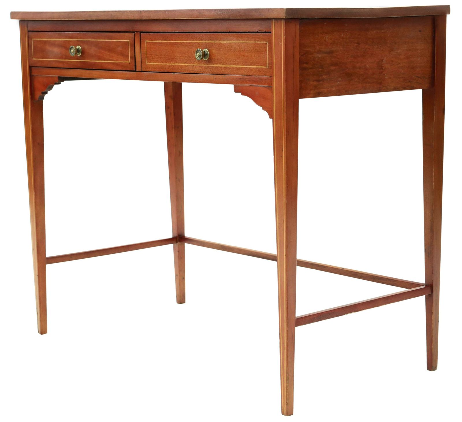 Antique Quality Georgian Revival Mahogany Writing Side Dressing Table Desk C1905 photo Furniture