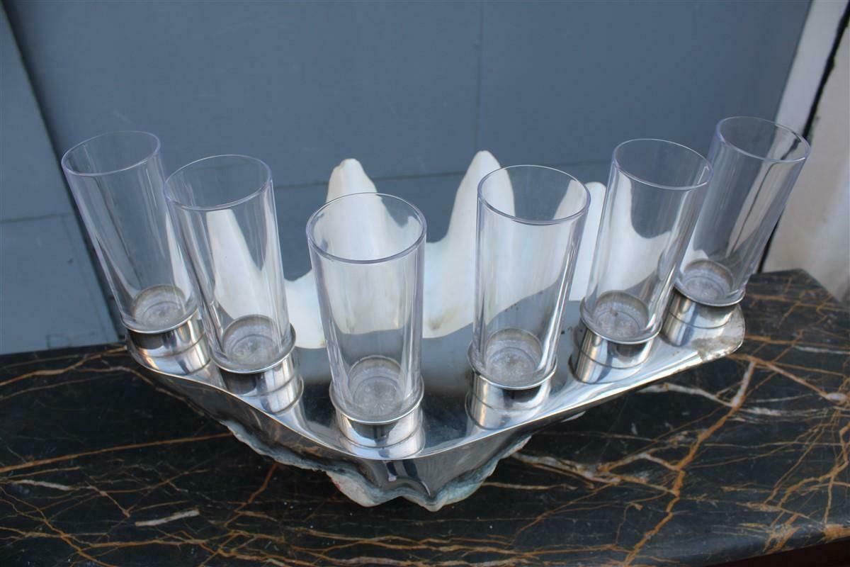 Tridacna Shell With Champagne Glasses Oysters Gabriella Binazzi 1970 photo vinterior