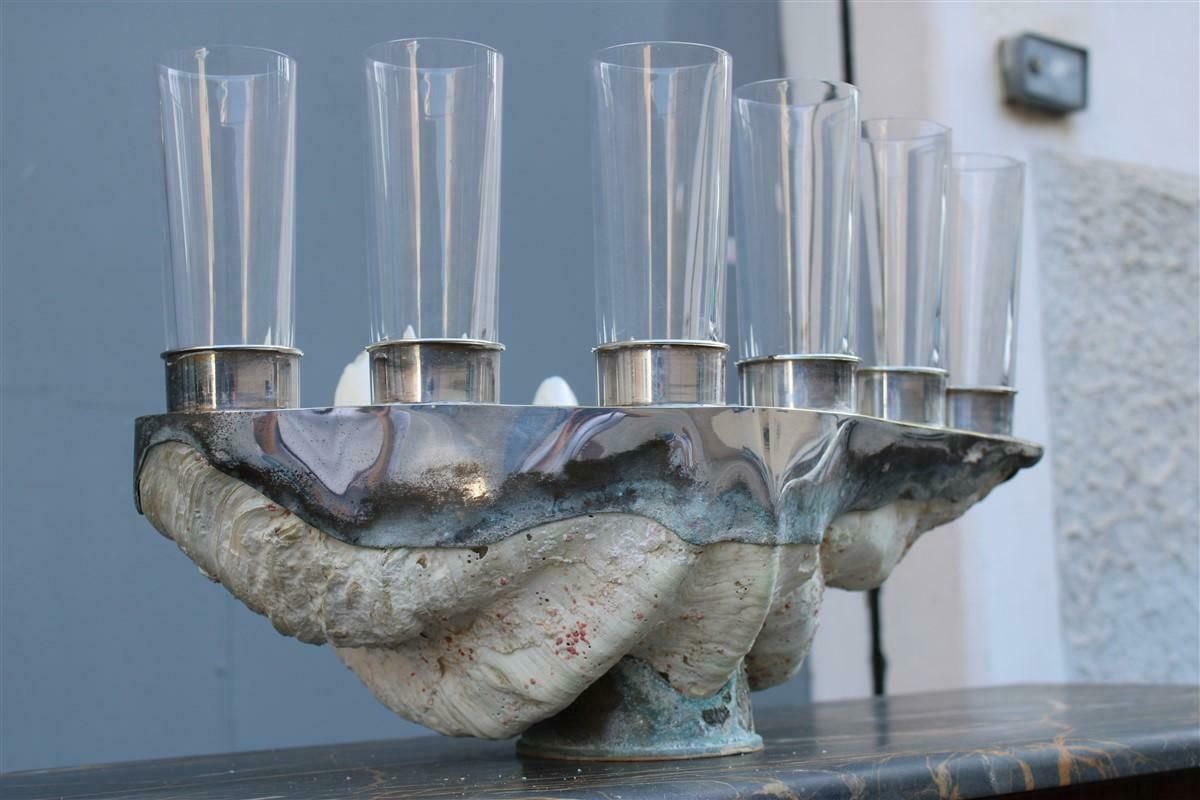 Tridacna Shell With Champagne Glasses Oysters Gabriella Binazzi 1970 photo buy