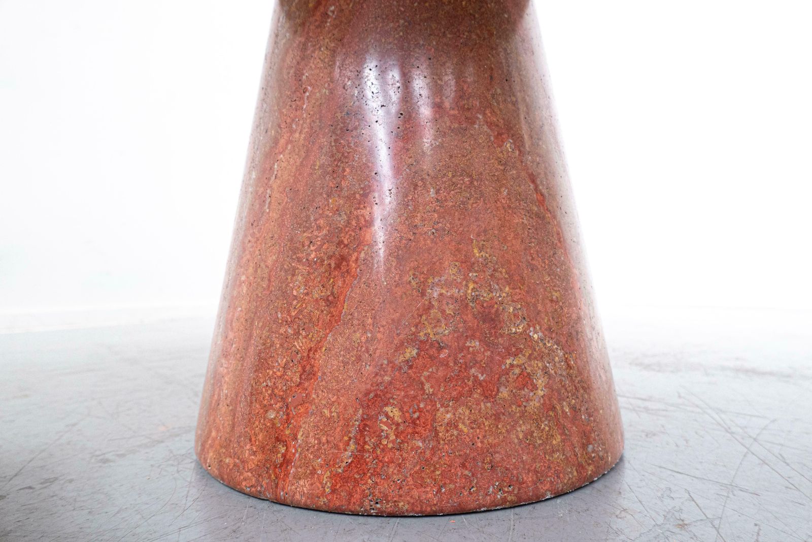 Mid Century Red Travertine Dining Table By Angelo Mangiarotti, Italy, 1970s photo for sale