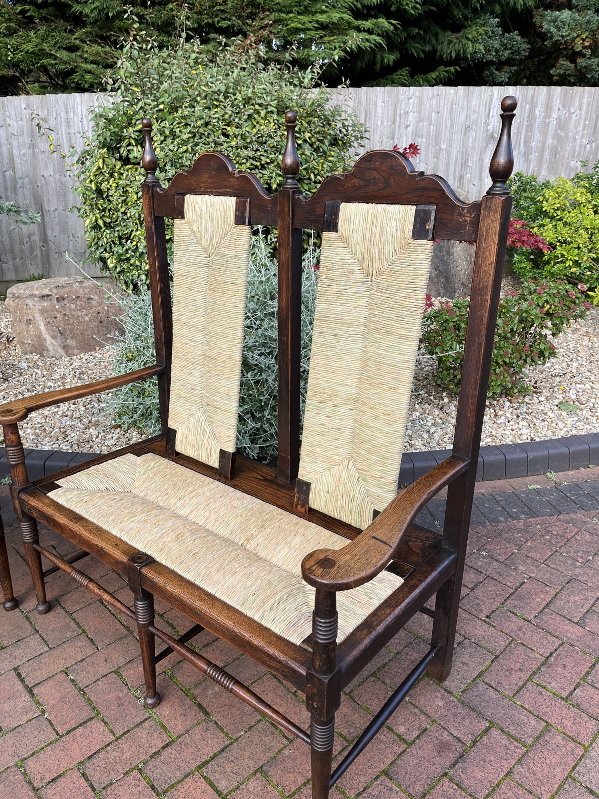 photo buy Rare Pair Of William Birch Oak Settles C1895
