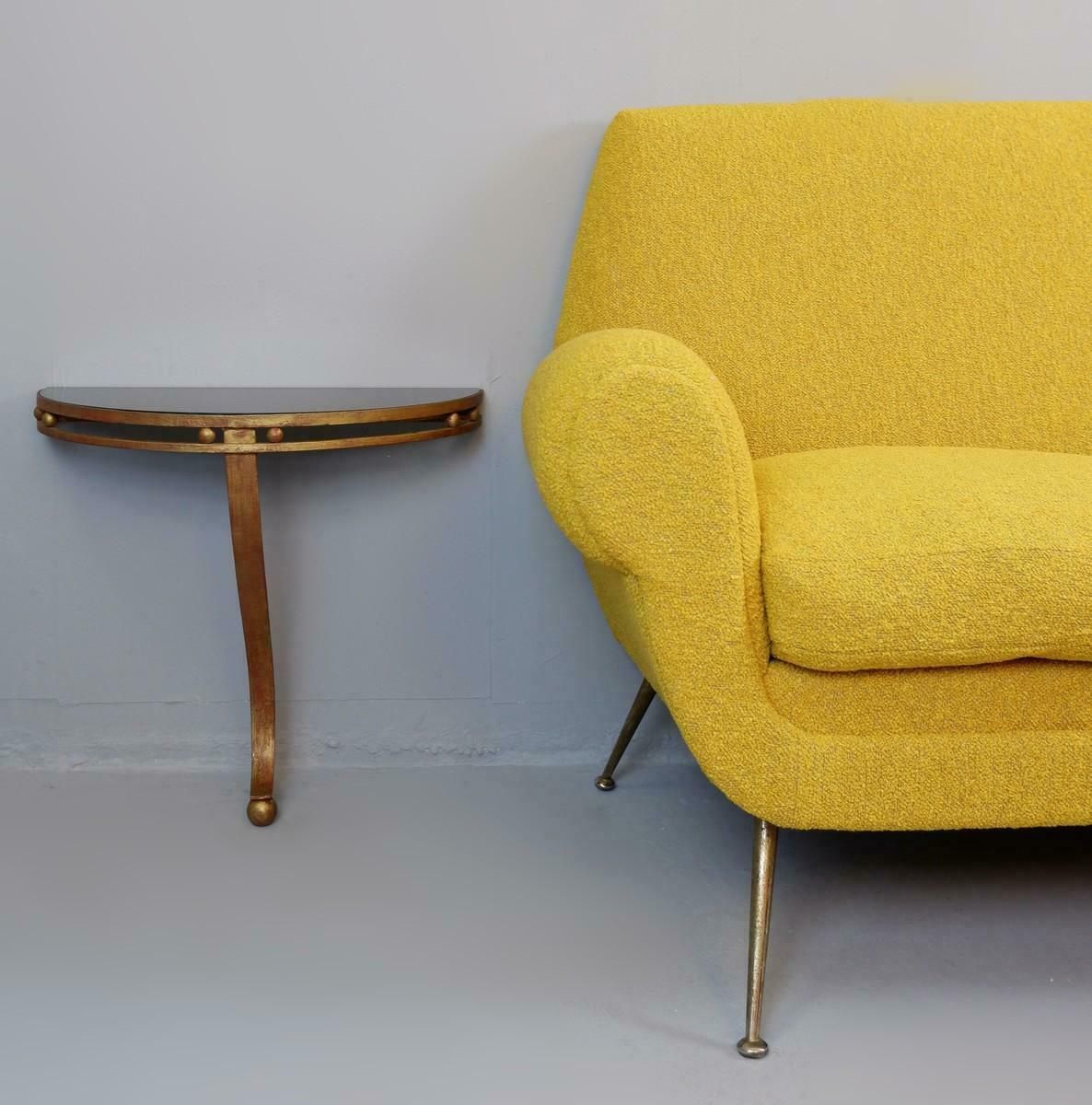 Gigi Radice For Minotti 3 Seat Sofa, 1950s, Curry Colour New Upholstery photo for sale
