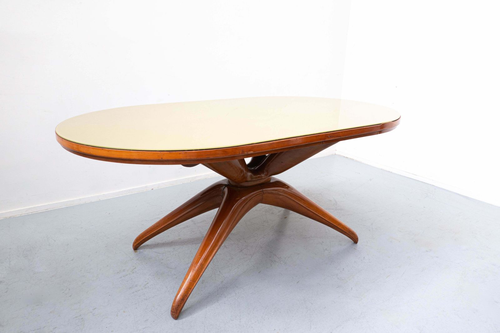 Mid Century Wooden Italian Dining Table Attributed To Guglielmo Ulrich, 1950s photo Furniture