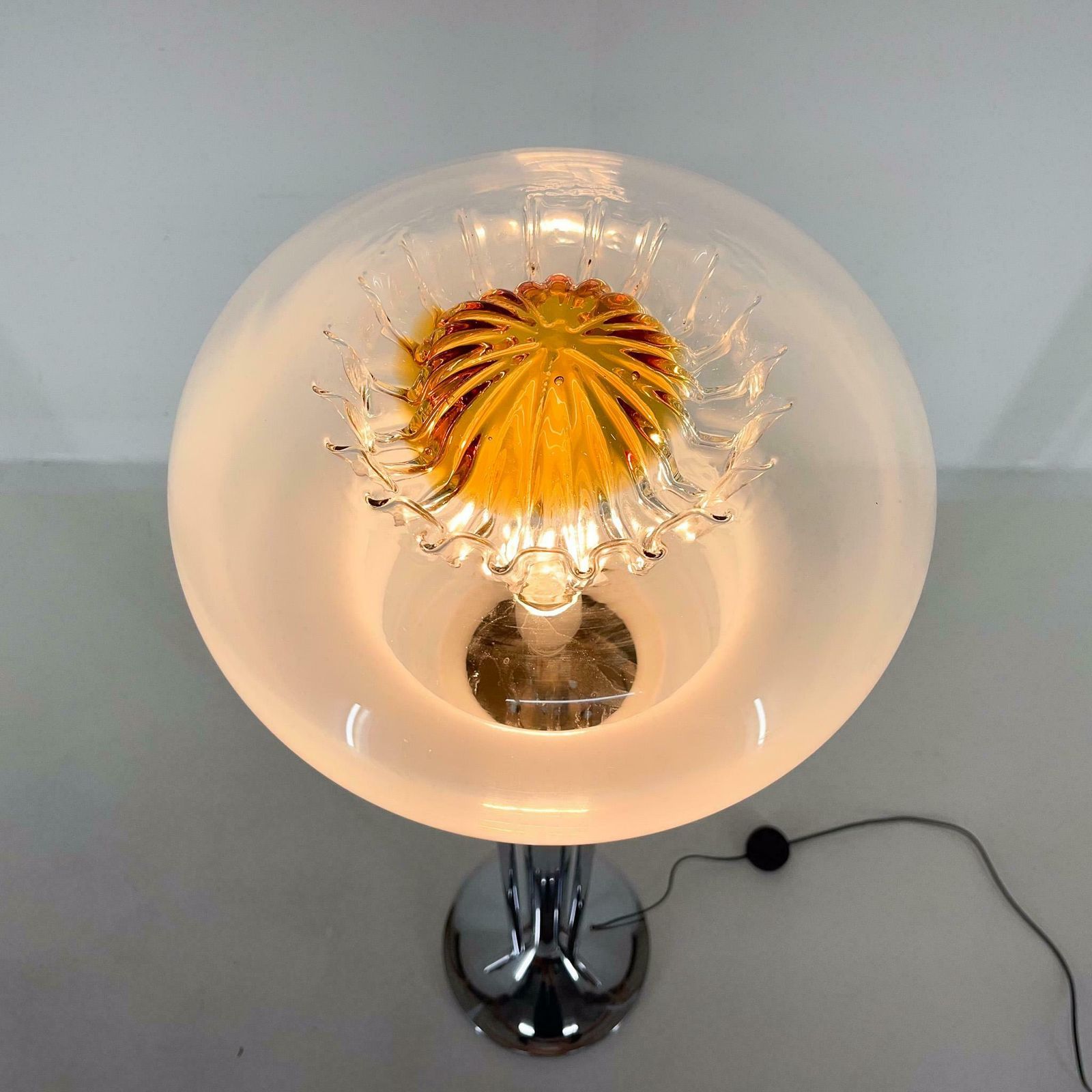 Mid Century Chrome & Murano Glass Floor Lamp, Italy, 1970's photo 1099.0