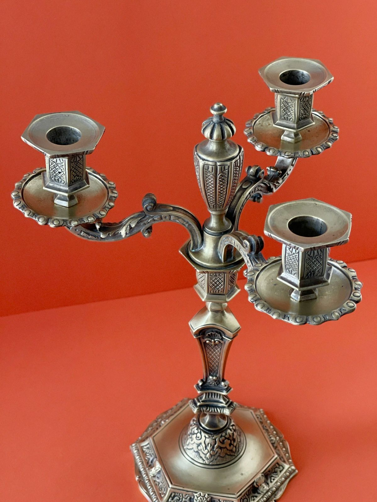 French Vintage Bronze Candlestick Candelabra. Three To One Candle Holder. Mother's Day Gift photo furniture