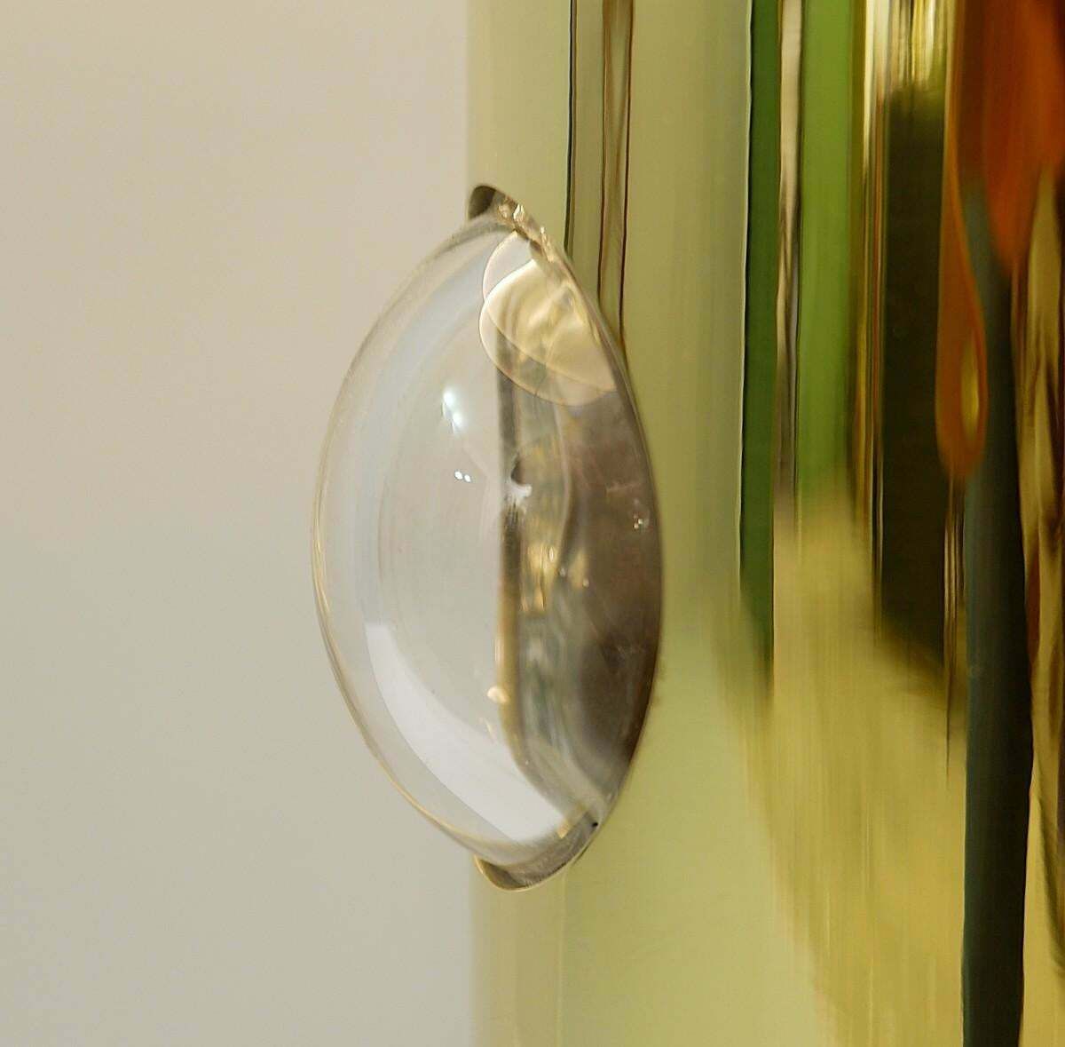 Pair Of Italian Lamps In Brass And Glass Bulb photo for sale