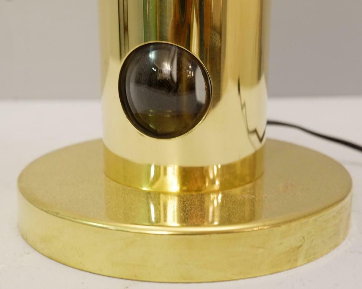 Pair Of Italian Lamps In Brass And Glass Bulb photo Lighting