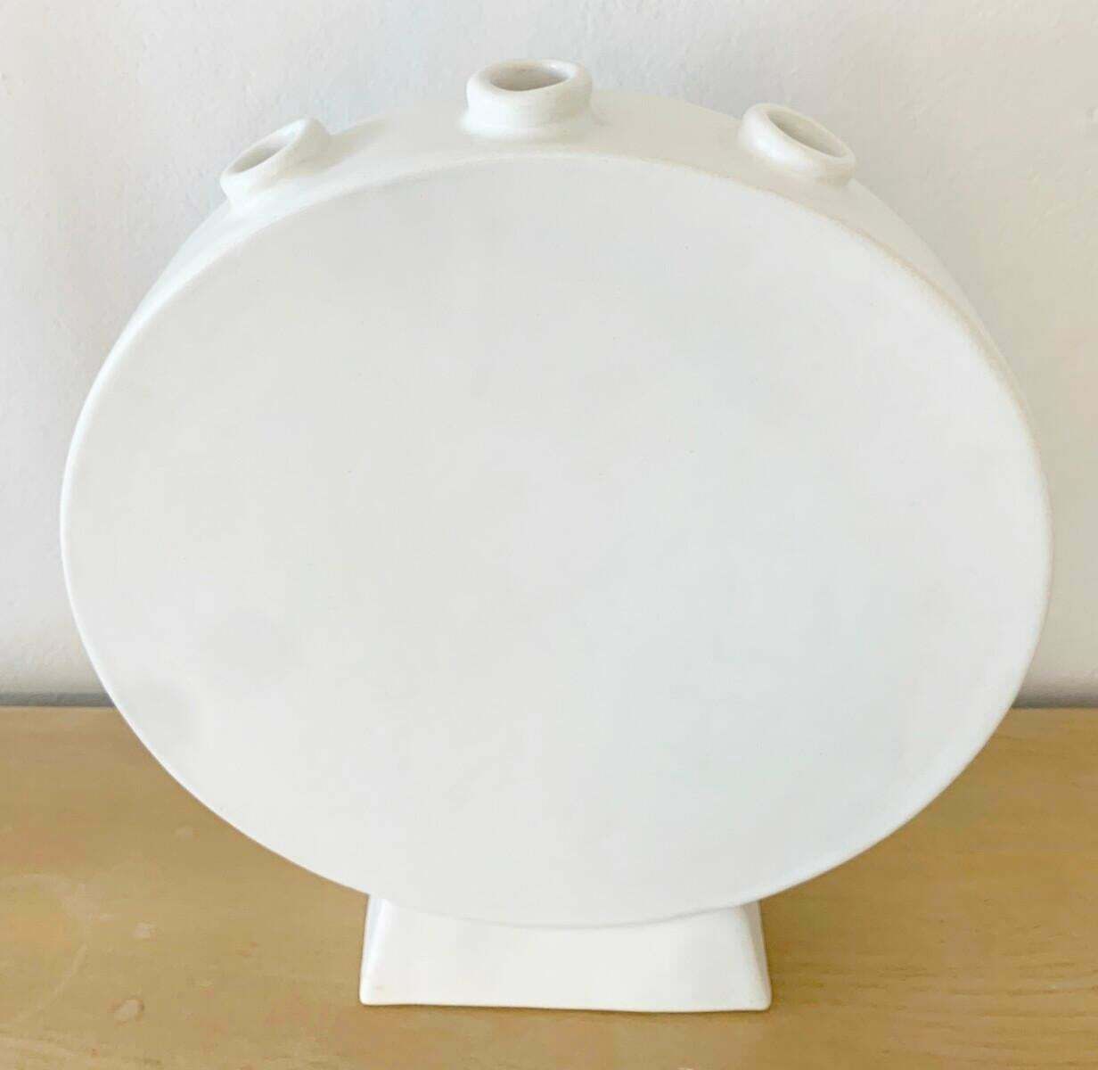 White Ceramic Tulip Vase By Pol Chambost, France, 1940s photo furniture
