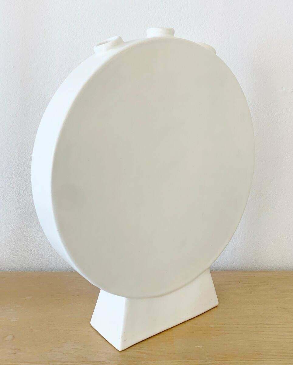 White Ceramic Tulip Vase By Pol Chambost, France, 1940s photo 1354.0