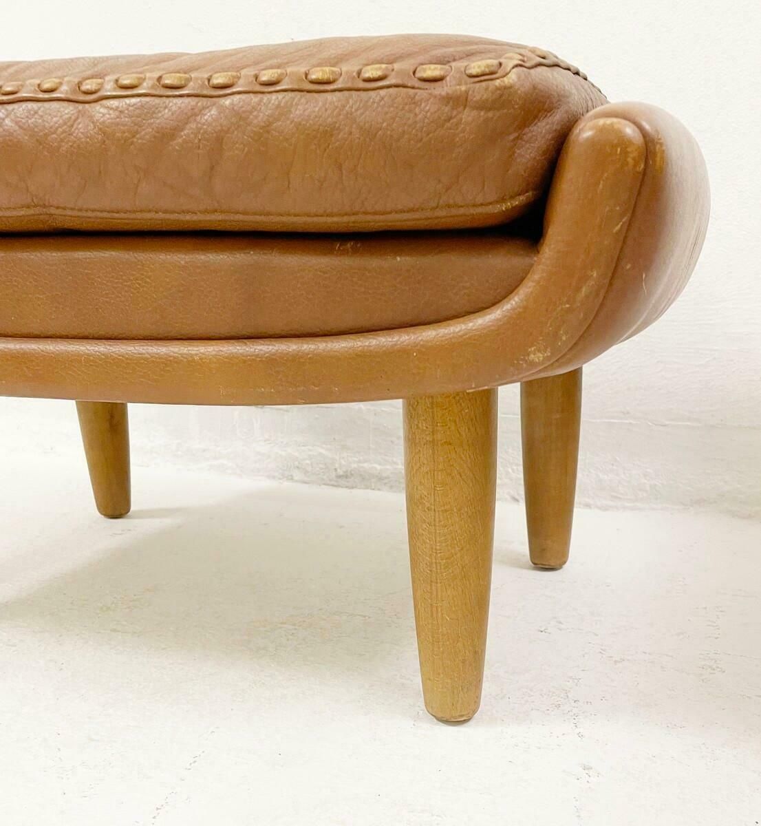 Mid Century Leather Armchair With Ottoman ''''Matador" By Aage Christiansen, 1970 photo furniture