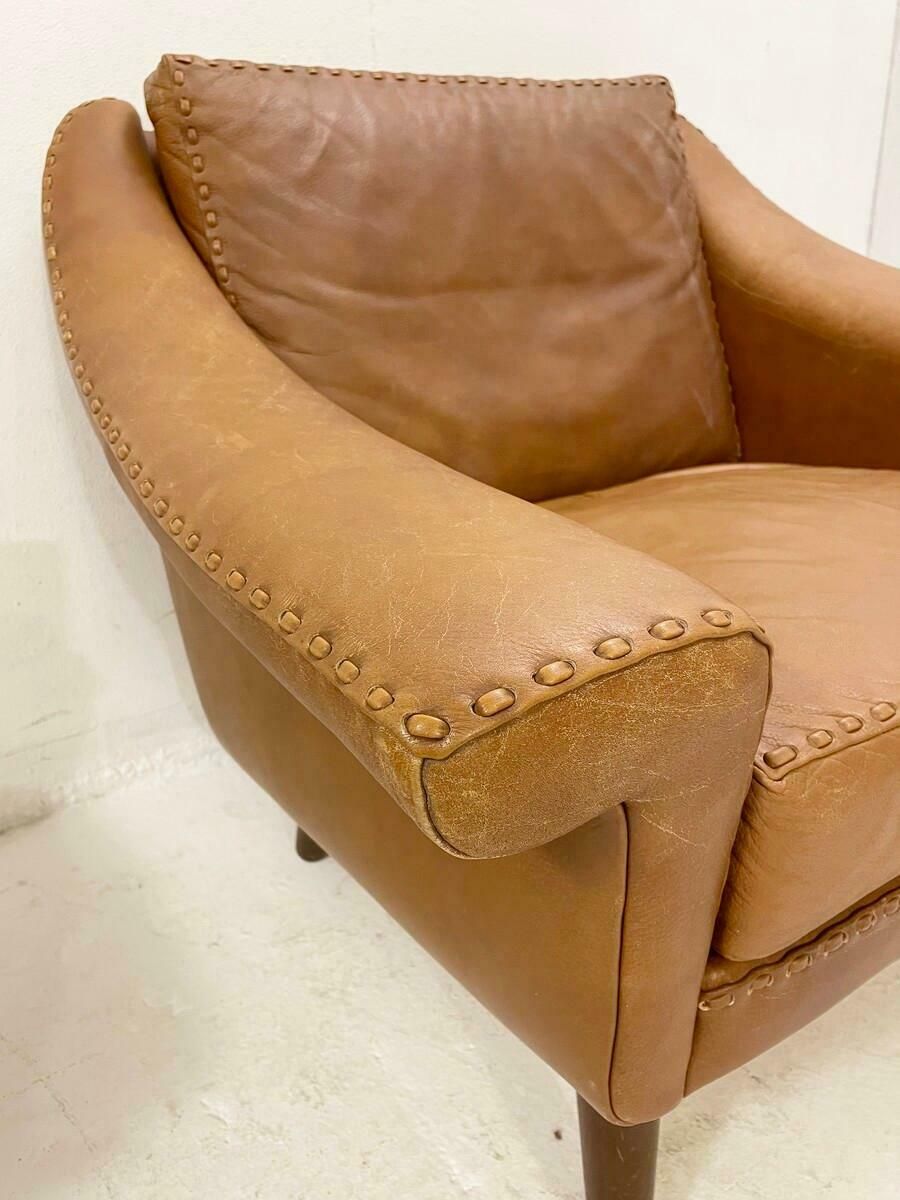 photo furniture Mid Century Leather Armchair With Ottoman ''''Matador" By Aage Christiansen, 1970