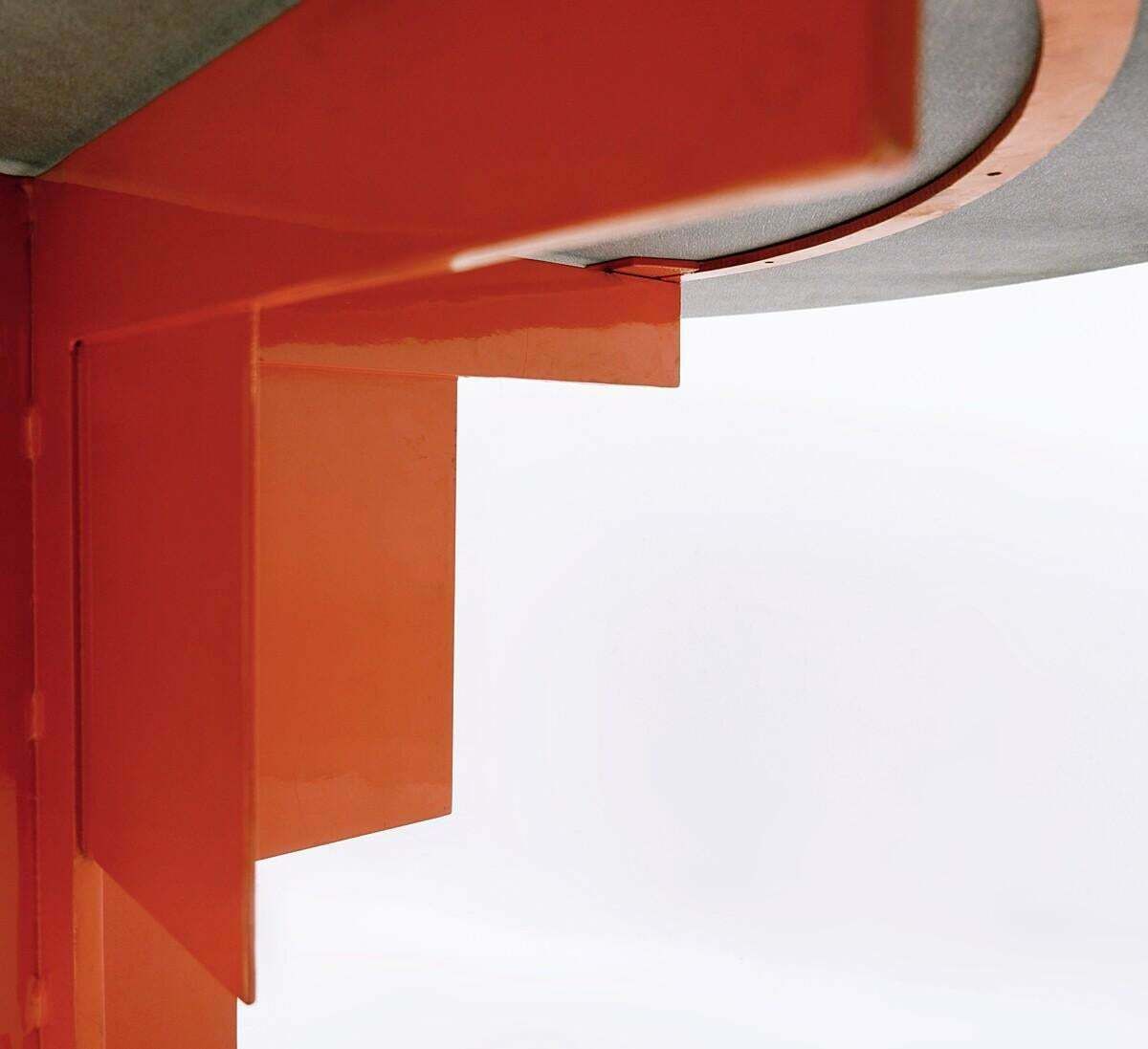 photo buy Orange Dining Table By Azucena, Metal And Black Granite, Italy, 1980s