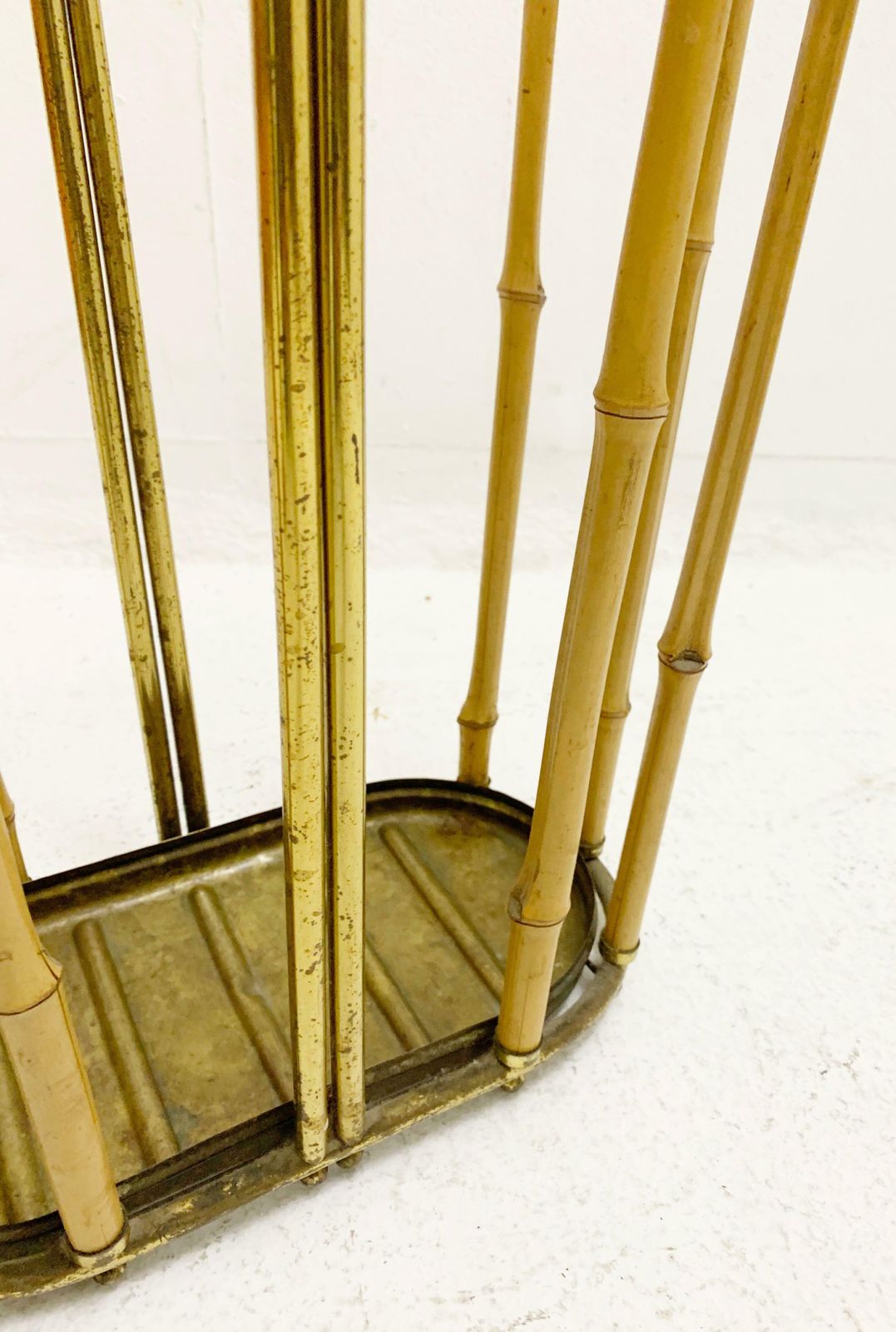 Mid Century Brass And Bamboo Umbrella Holder, Austria 1950s photo furniture