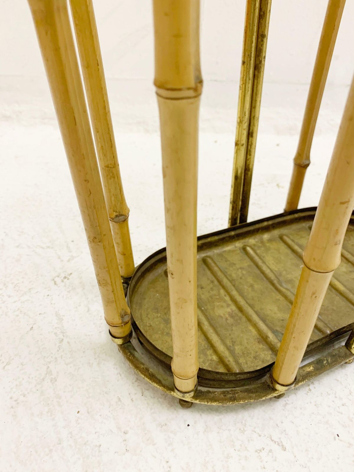 Mid Century Brass And Bamboo Umbrella Holder, Austria 1950s photo Furniture