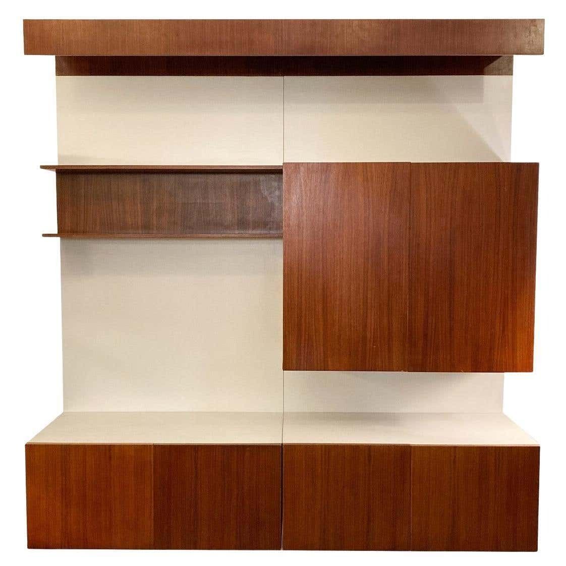 Mid Century Modern German Wall Unit, Wood, 1970s