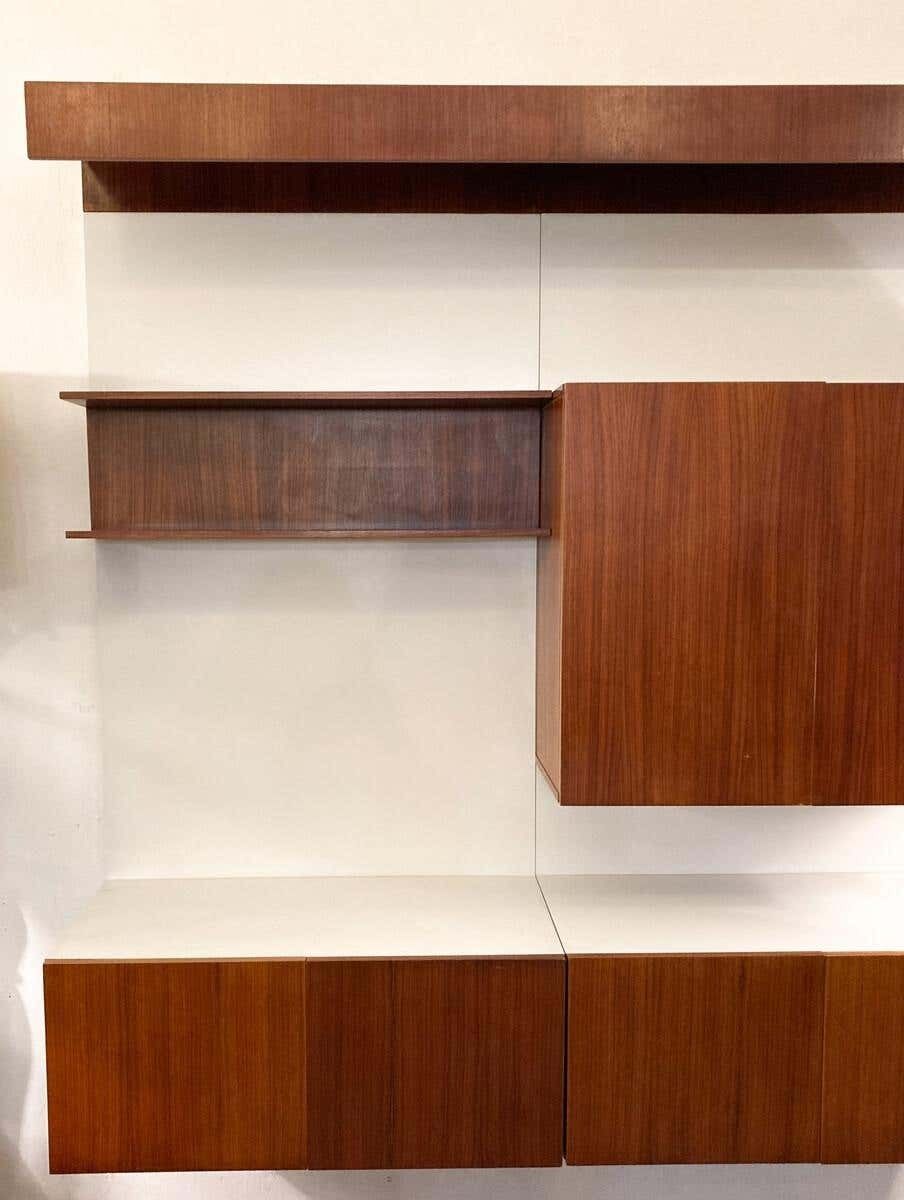 Mid Century Modern German Wall Unit, Wood, 1970s photo vintage