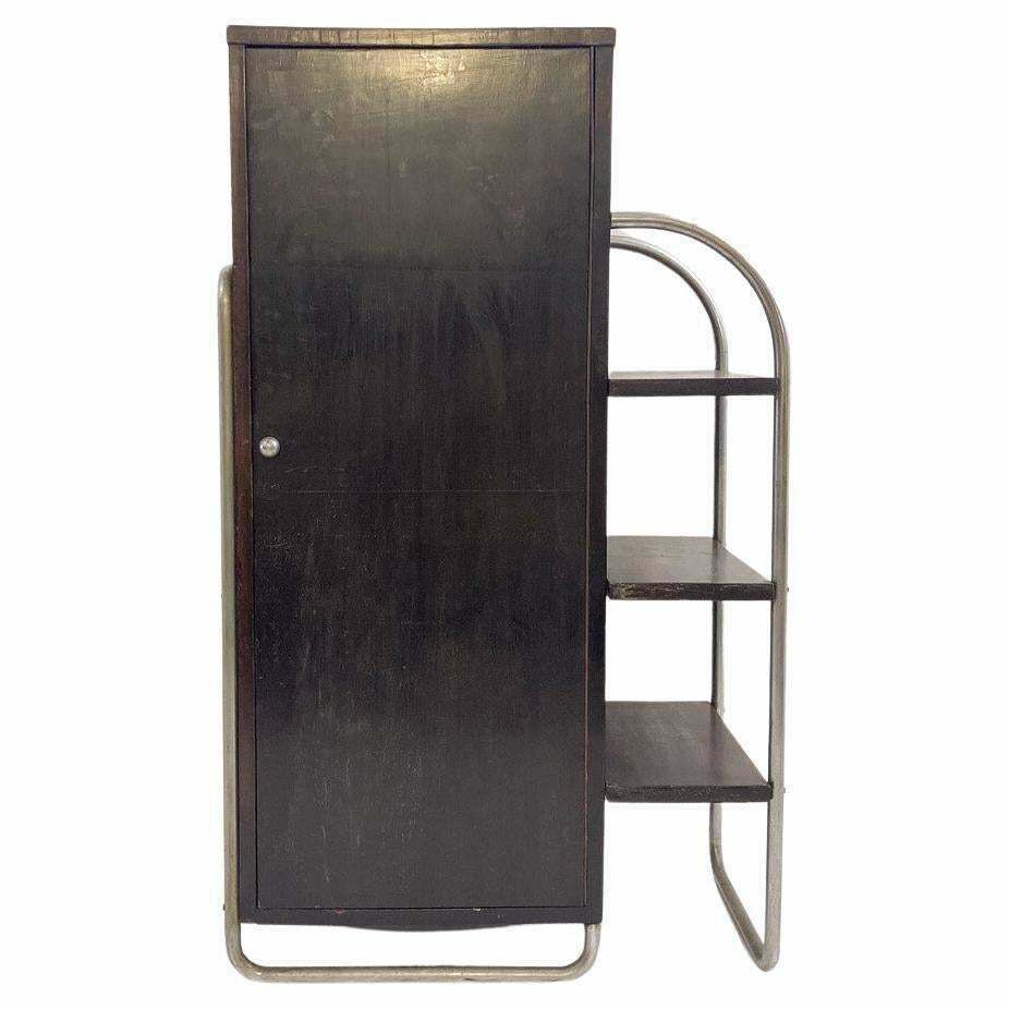 Modernist Wall Unit, Wood And Tubular Metal, 1920s