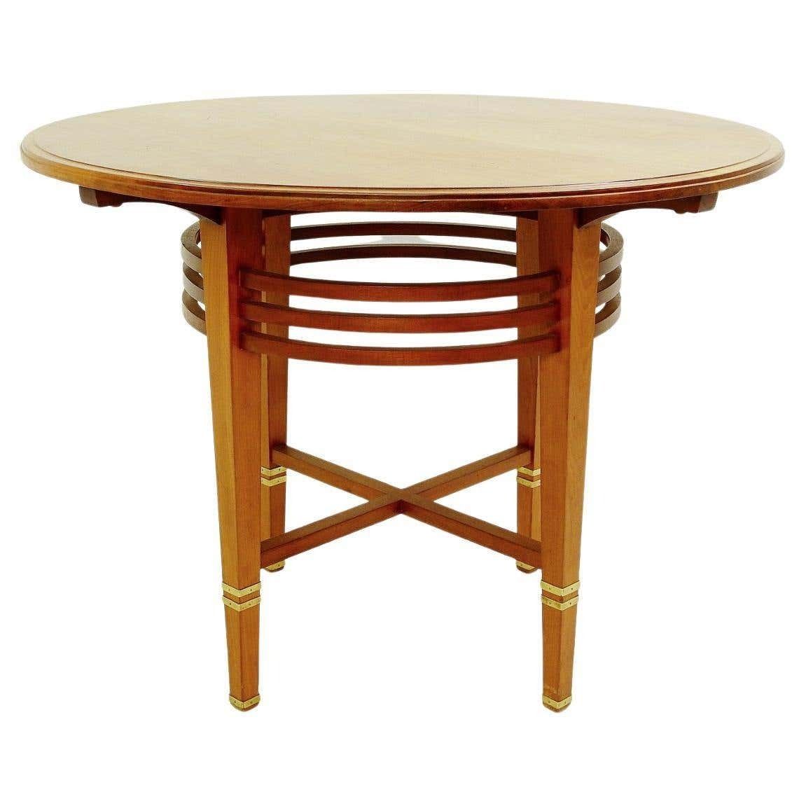 Liszt Table By Gustave Serrurier Bovy, Mahogany And Brass, 1900s