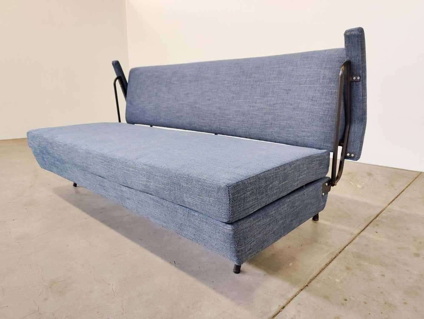 Mid Century Modern Italian Sofa Bed, 1960s   New Upholstery photo vintage