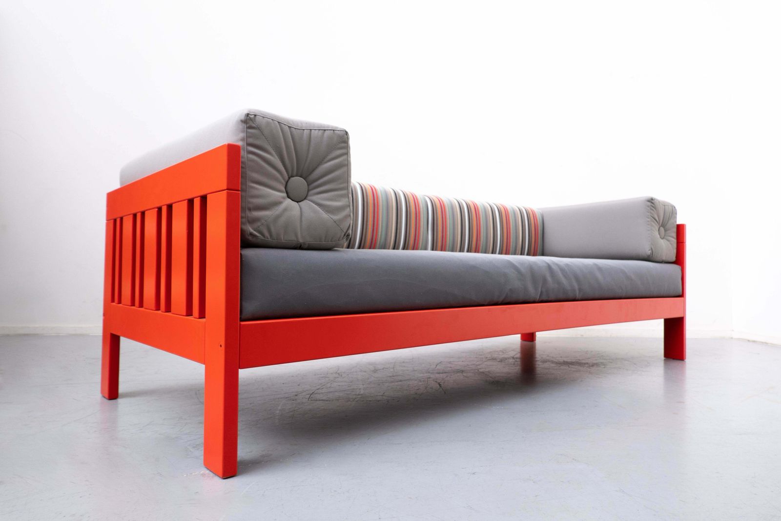 Mid Century Orange "Califfo" Sofa By Ettore Sottsass, Poltronova, Italy, 1960s photo vintage
