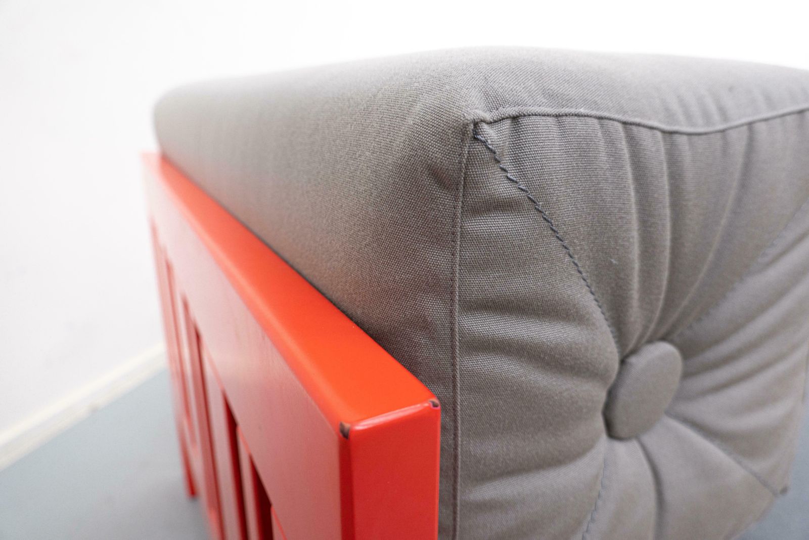 Furniture Mid Century Orange "Califfo" Sofa By Ettore Sottsass, Poltronova, Italy, 1960s photo